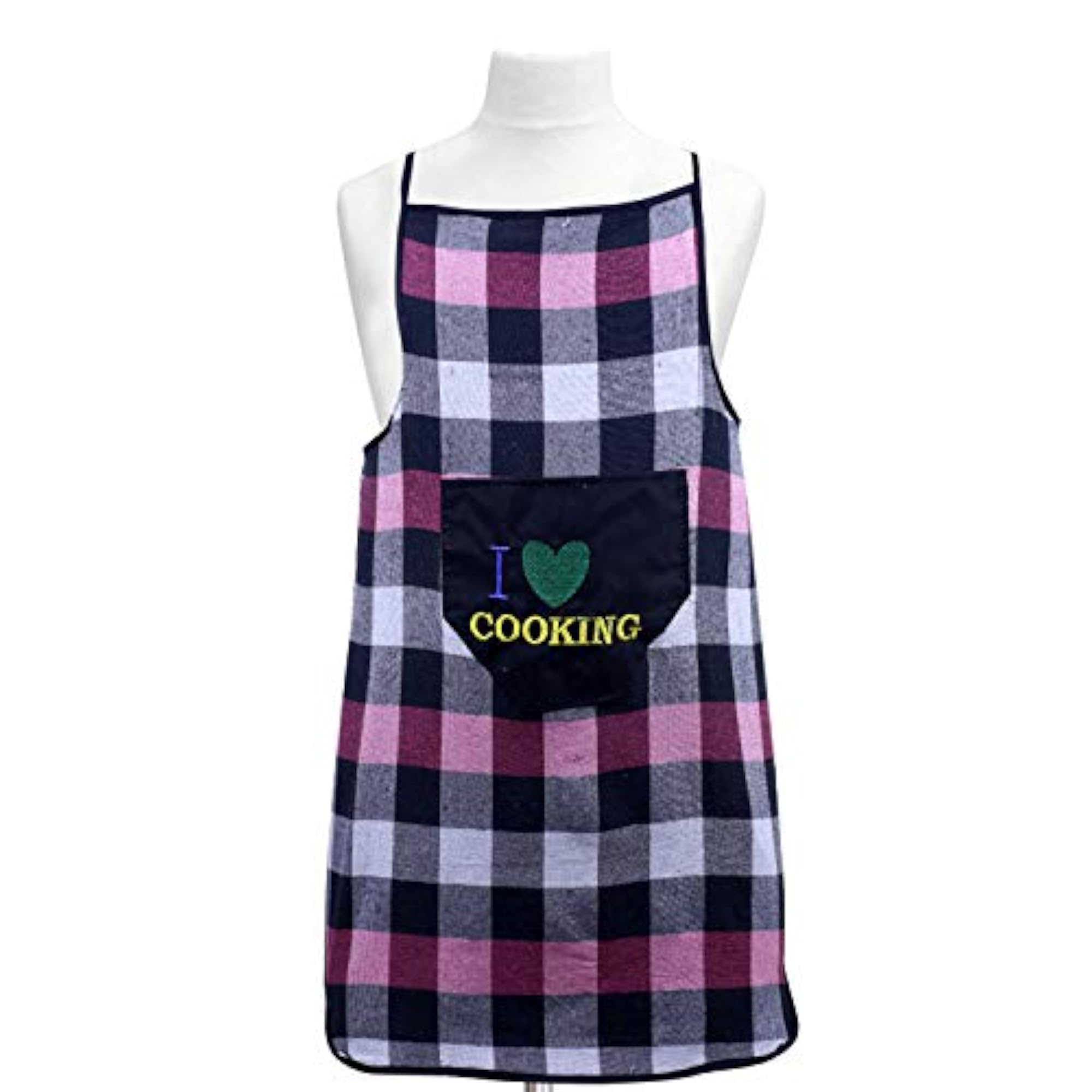 Checkered Design Waterproof Kitchen Apron, Gift for Home Cooks